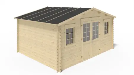 Abri de jardin en bois - 20m2 - 5x4m - Ep. 40mm - Couleur: naturel