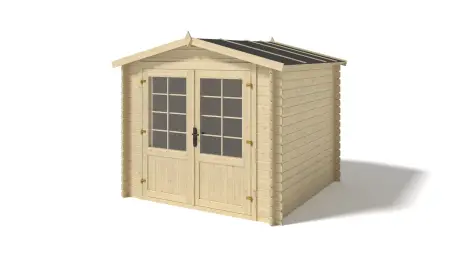 Abri de jardin en bois - 6.25m2 - 2.5x2.5m - Ep. 28mm - Couleur: naturel