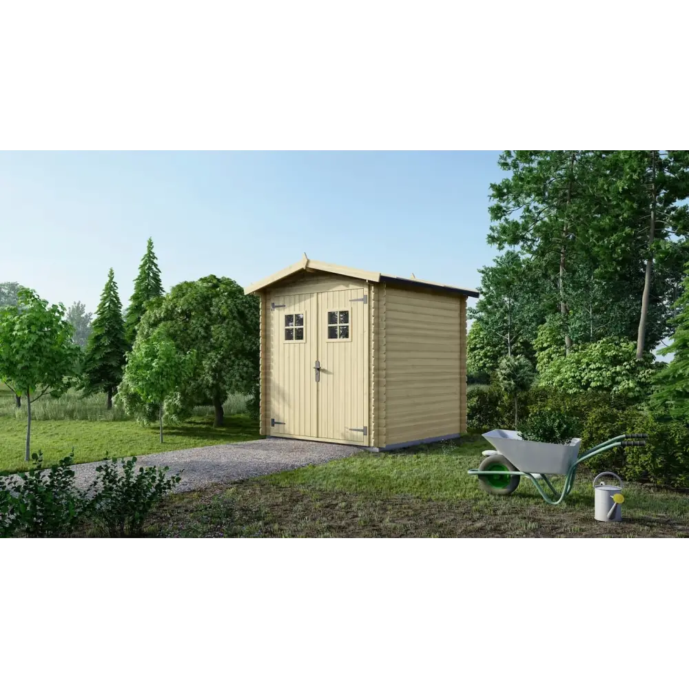 Abri de jardin en bois - 4m2 - 2x2m - Ep. 19mm - Couleur: naturel