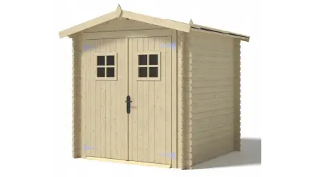 Abri de jardin en bois - 4m2 - 2x2m - Ep. 19mm - Couleur: naturel