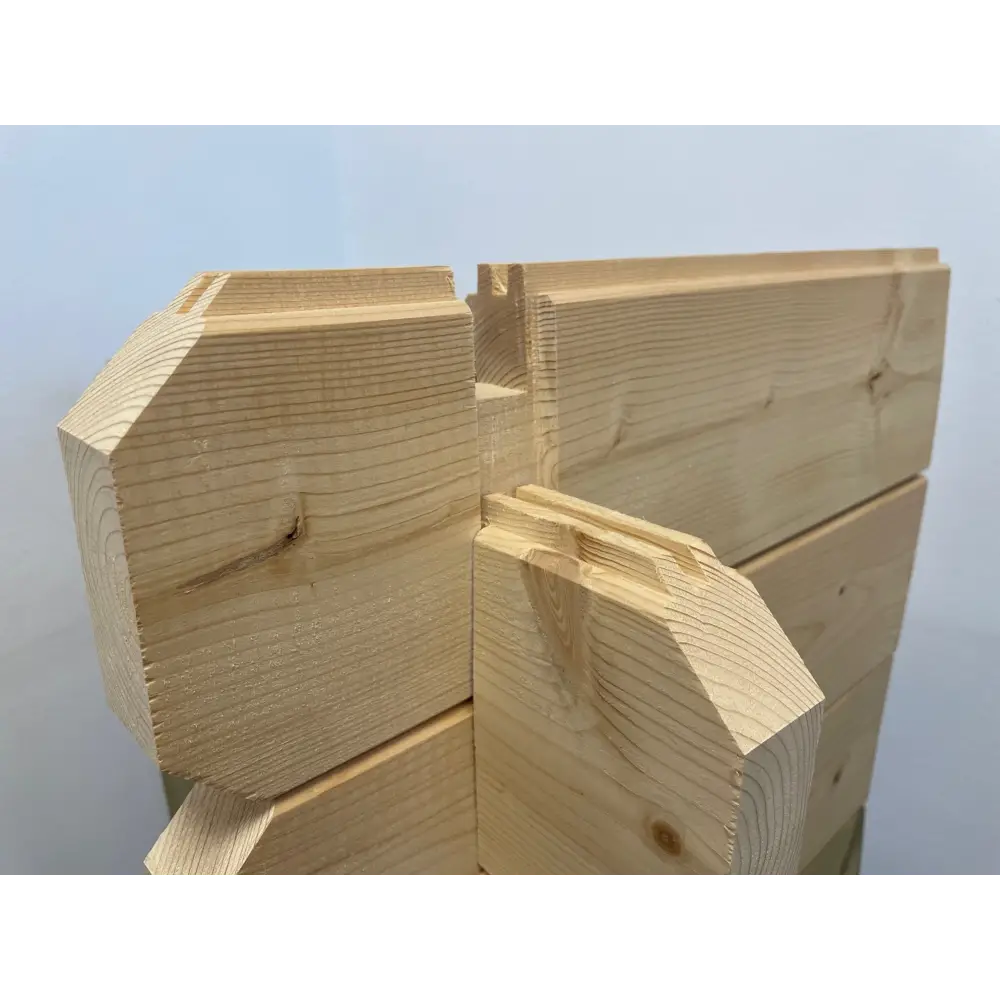 Terrasse en bois avec balustrade pour abri en bois - 12m2 - 6m x 2m - couleur: naturel