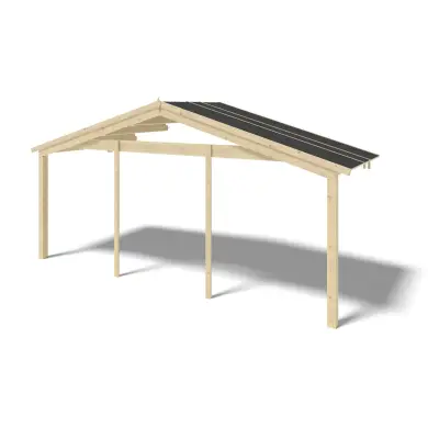 Avant-toit en bois 6x2m pour le chalet de jardin 6m, couleur naturel