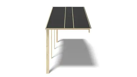 Avant-toit en bois 6x2m pour le chalet de jardin 6m, couleur naturel