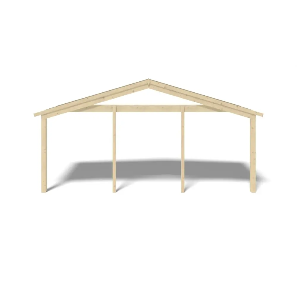 Avant-toit en bois 6x2m pour le chalet de jardin 6m, couleur naturel