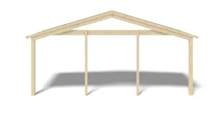 Avant-toit en bois 6x2m pour le chalet de jardin 6m, couleur naturel