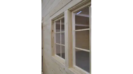 Abri de jardin en bois - 6x6 m + terrasse avec balustrade et avant-toit en bois - 48 m2