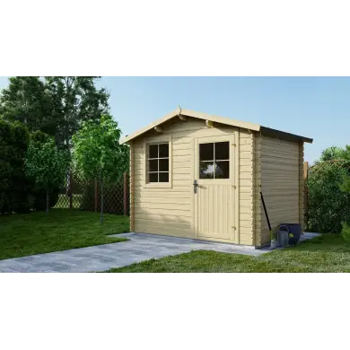Abri de jardin en bois - 6m2 - 3x2m - Ep. 28mm - Couleur: naturel