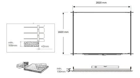 Abri de jardin en bois - 6m2 - 3x2m - Ep. 28mm - Couleur: naturel