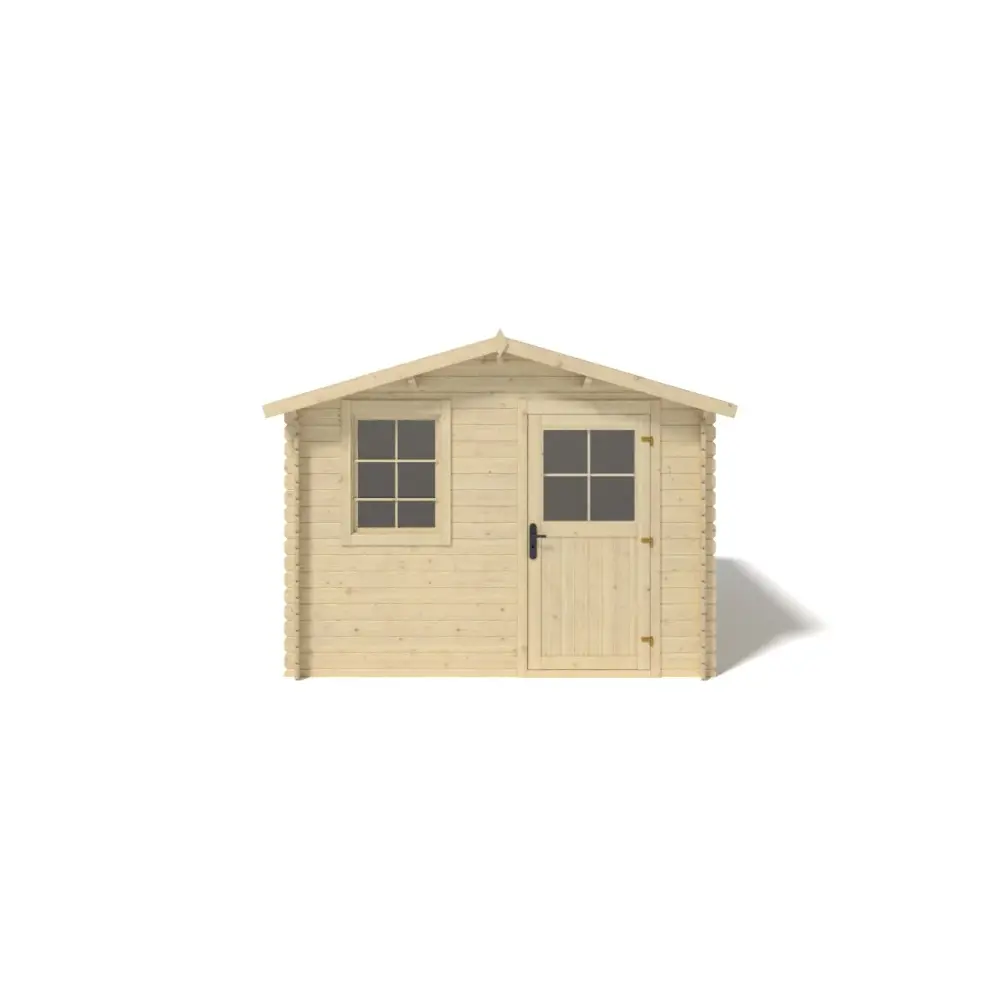 Abri de jardin en bois - 6m2 - 3x2m - Ep. 28mm - Couleur: naturel