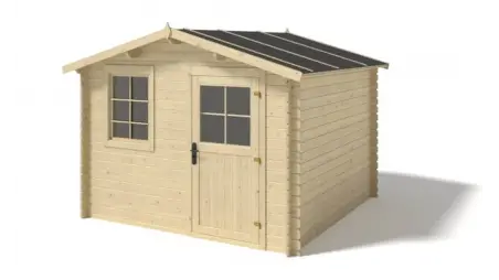 Abri de jardin en bois - 7.5m2 - 3x2.5m - Ep. 28mm - Couleur: naturel