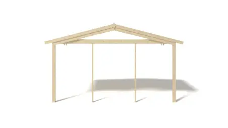 Avant-toit en bois 4x2m pour le chalet de jardin 4m, couleur naturel