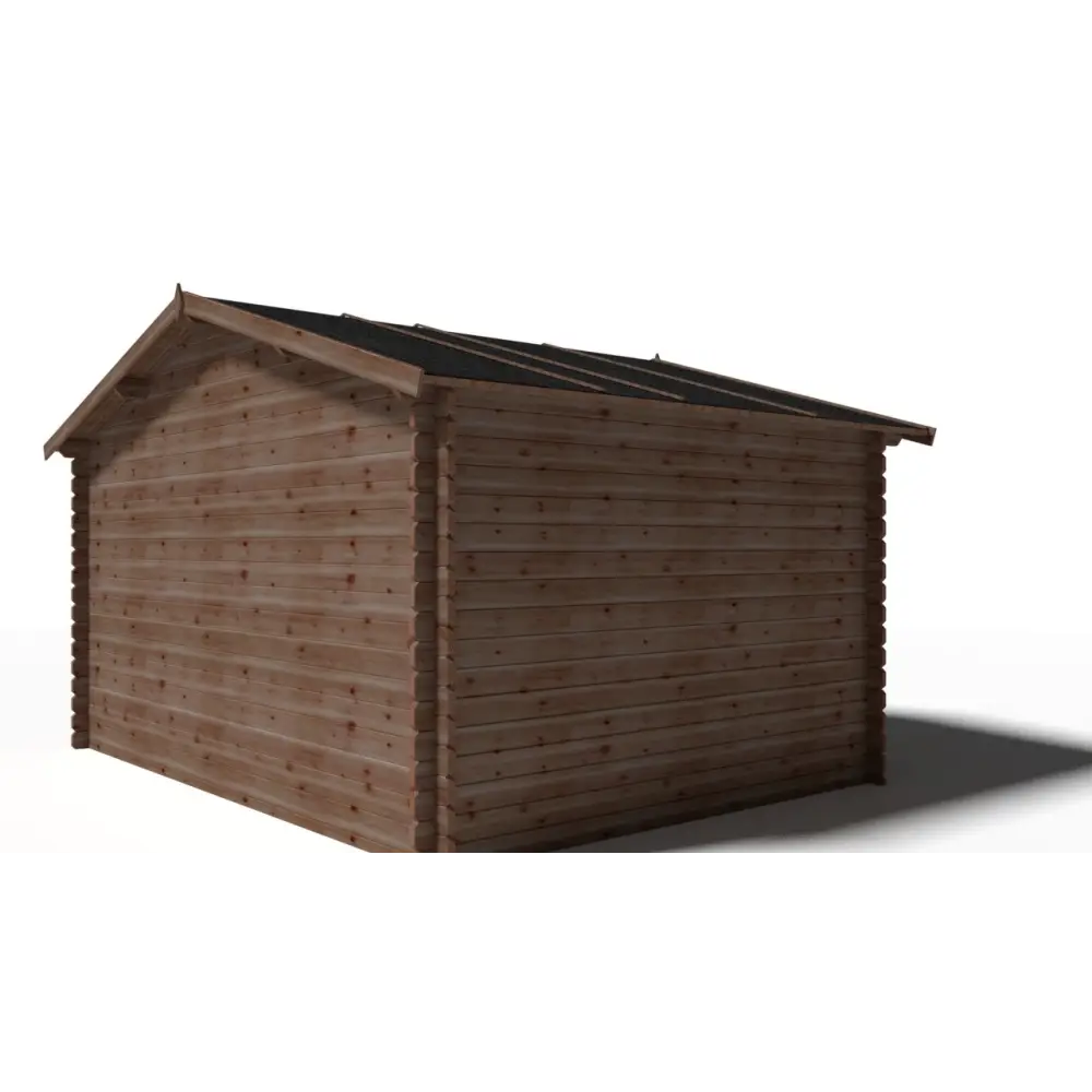 Abri de jardin en bois - 11.7m2 - 3.9x3m - Traité - Ep. 34mm - Couleur: marron