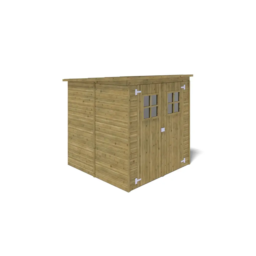 Abri de jardin en bois 3.42 m2 - 1.9x1.8 m - traité - Couleur: vert