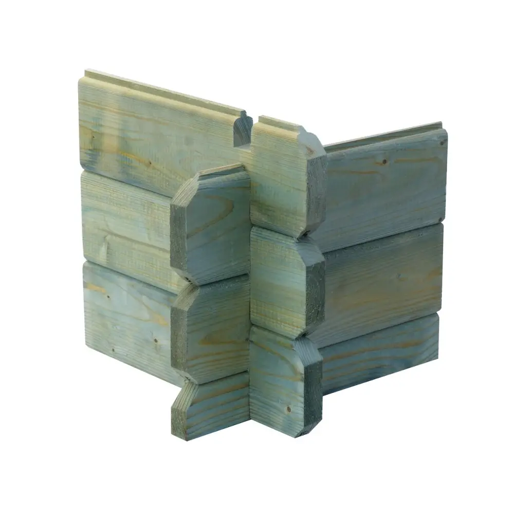 Abri de jardin en bois - 9m2 - 3x3m - Traité - Ep. 28mm - Couleur: vert