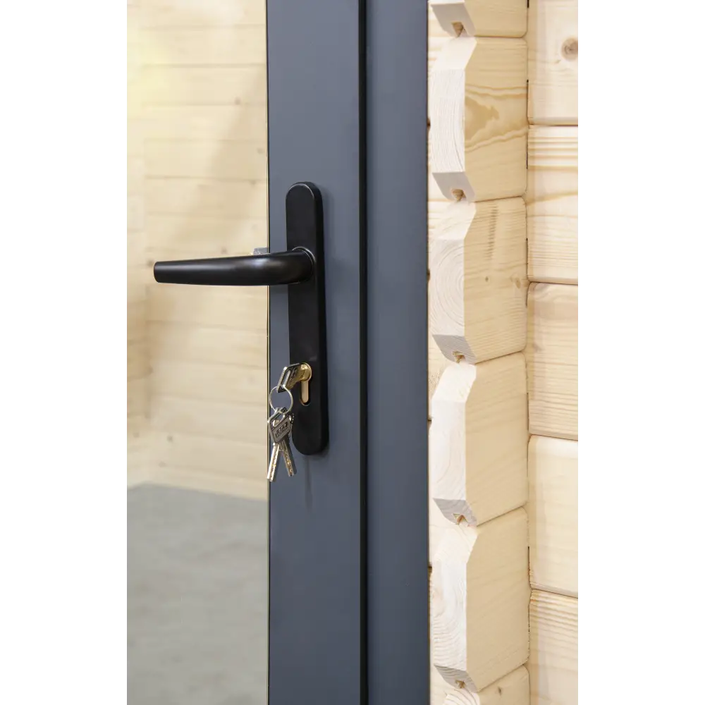 Abri de jardin en bois - 17.4m2 - 5.79x3m - Ep. 28mm - Couleur: naturel