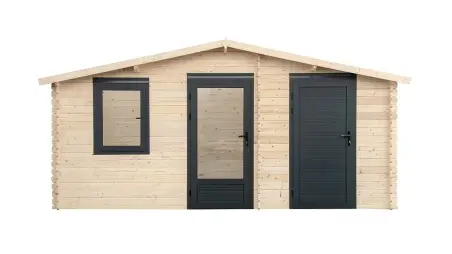 Abri de jardin en bois - 15m2 - 5x3m - Ep. 28mm - Couleur: naturel