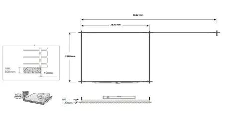 Abri de jardin en bois - 17.4m2 - 5.79x3m - Ep. 28mm - Couleur: naturel