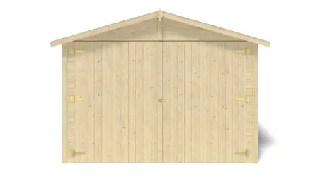Garage en bois - 14.94m2 - 3.05x4.93m - Ep. 18mm - couleur: naturel