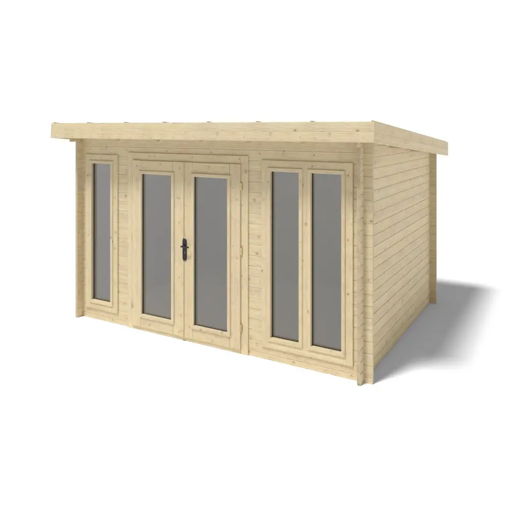 Abri de jardin en bois - 12m2 - 4x3m - Ep. 34mm - Couleur: naturel