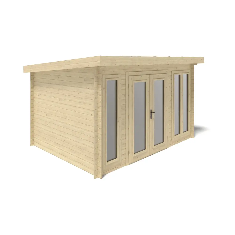 Abri de jardin en bois - 12m2 - 4x3m - Ep. 34mm - Couleur: naturel