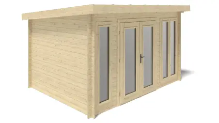 Abri de jardin en bois - 12m2 - 4x3m - Ep. 34mm - Couleur: naturel
