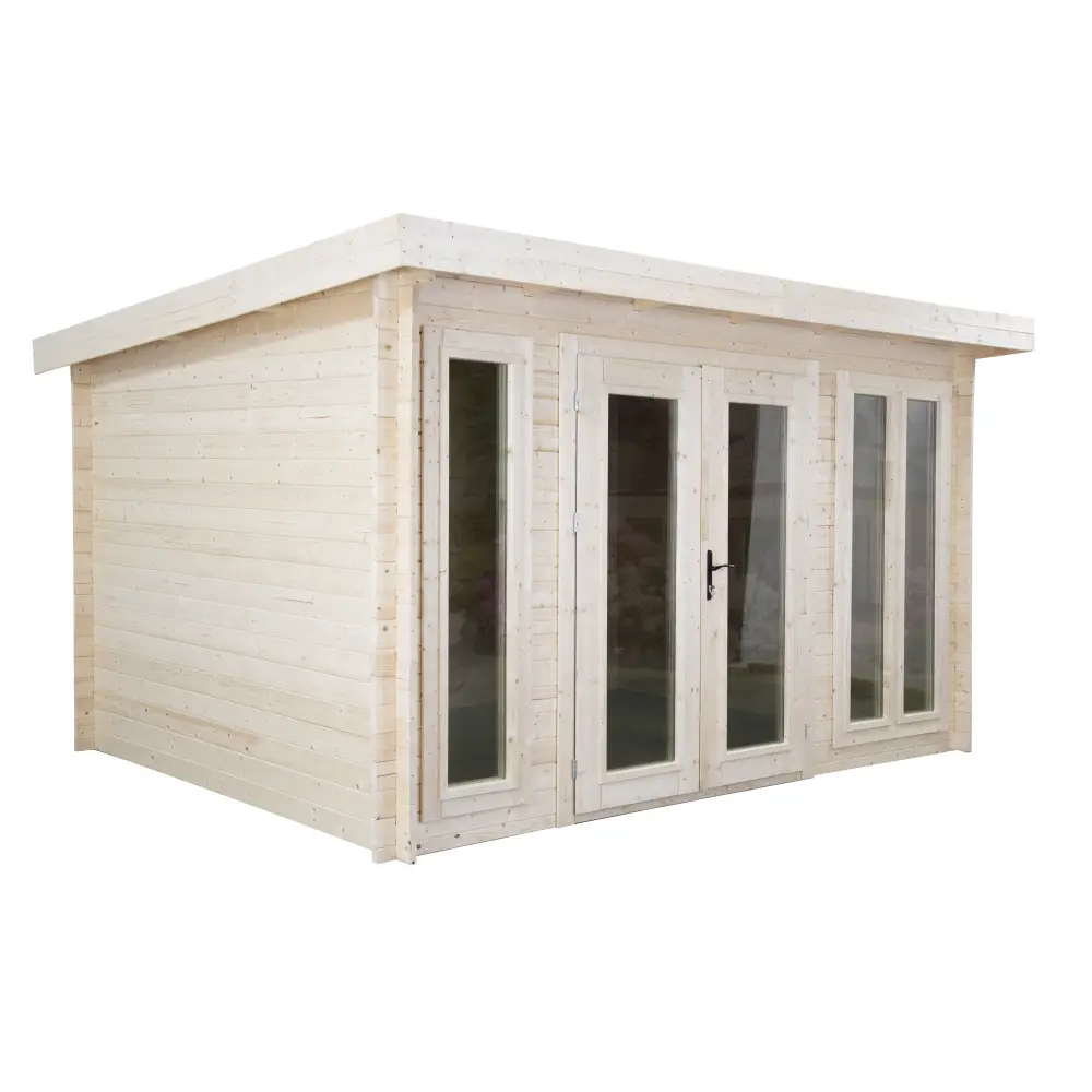 Abri de jardin en bois - 12m2 - 4x3m - Ep. 34mm - Couleur: naturel