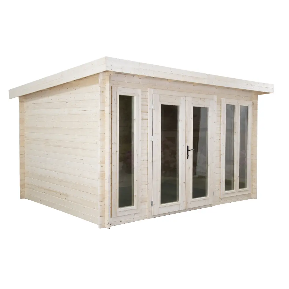 Abri de jardin en bois - 16m2 - 4x4m - Ep. 34mm - Couleur: naturel