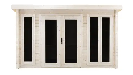 Abri de jardin en bois - 16m2 - 4x4m - Ep. 34mm - Couleur: naturel