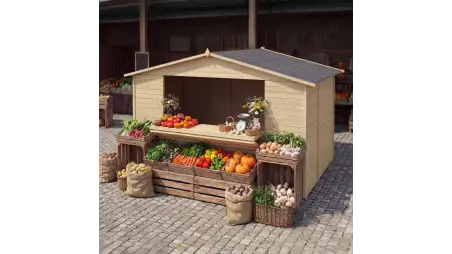 Kiosque/ stand de marché/ de vente 5.72 m2 - 3.11x1.84 m - 19 mm