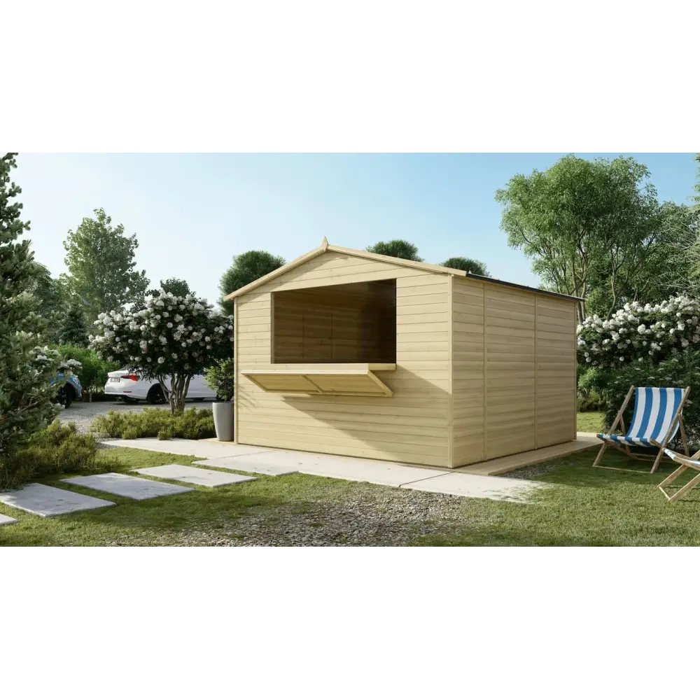 Kiosque/ stand de marché/ de vente 9.42 m2 - 3.11x3.03 m - 19 mm