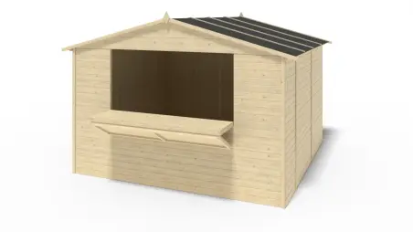 Kiosque/ stand de marché/ de vente 9.42 m2 - 3.11x3.03 m - 19 mm