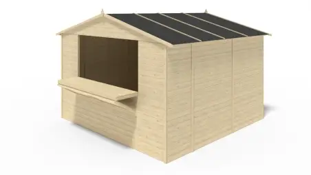 Kiosque/ stand de marché/ de vente 9.42 m2 - 3.11x3.03 m - 19 mm