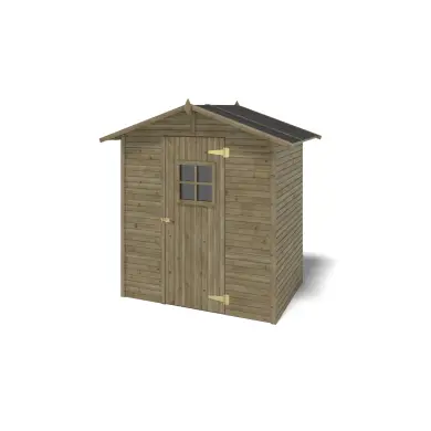 Abri de jardin en bois 2.17 m2 - 1.77x1.23 m - traité - Couleur: vert