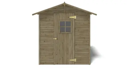 Abri de jardin en bois 2.17 m2 - 1.77x1.23 m - traité - Couleur: vert