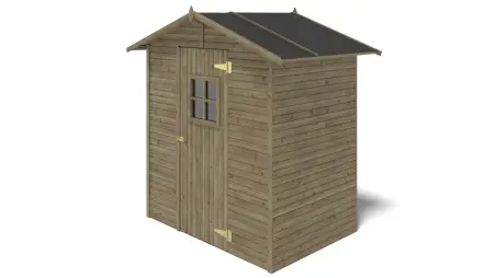 Abri de jardin en bois 2.17 m2 - 1.77x1.23 m - traité - Couleur: vert