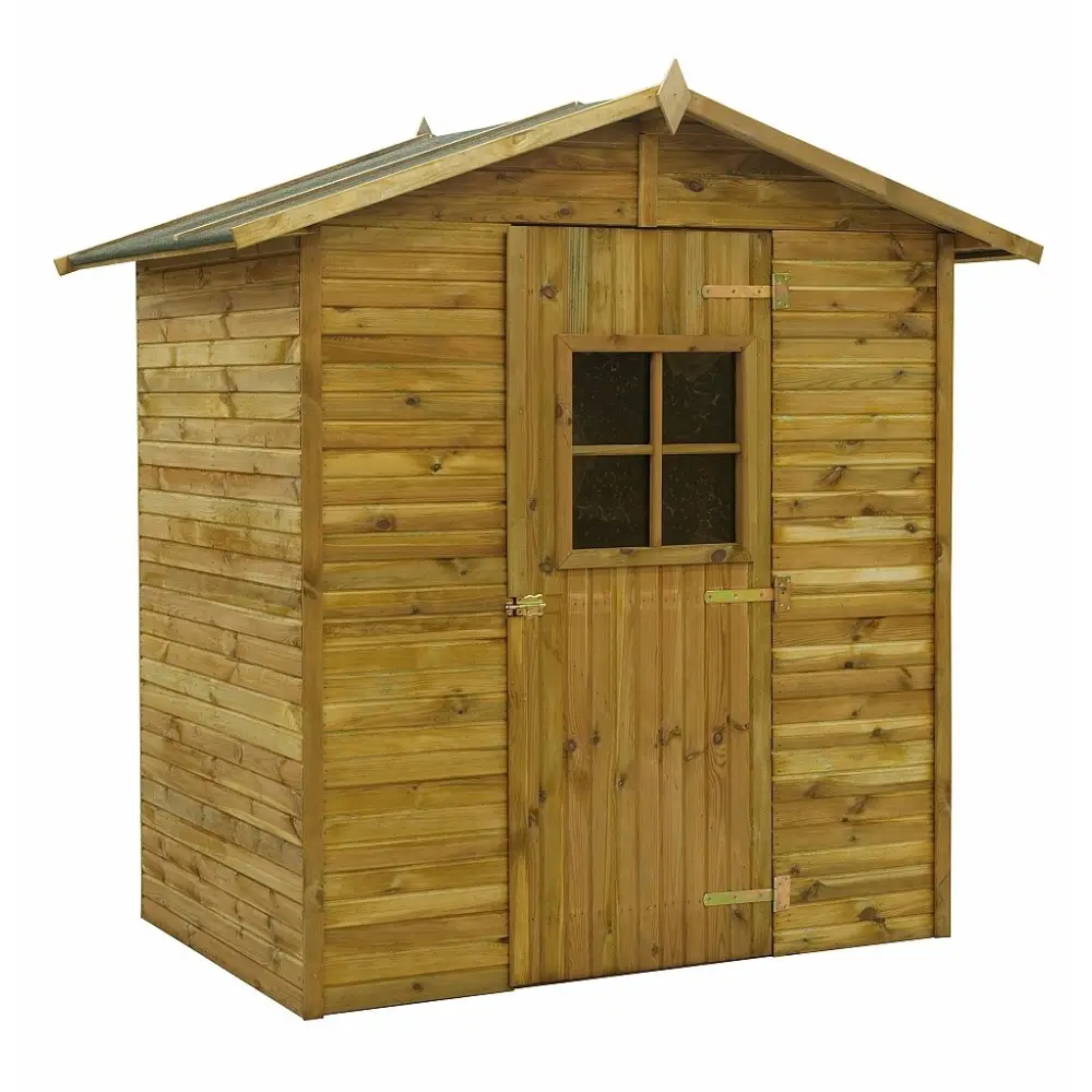 Abri de jardin en bois 2.17 m2 - 1.77x1.23 m - traité - Couleur: vert
