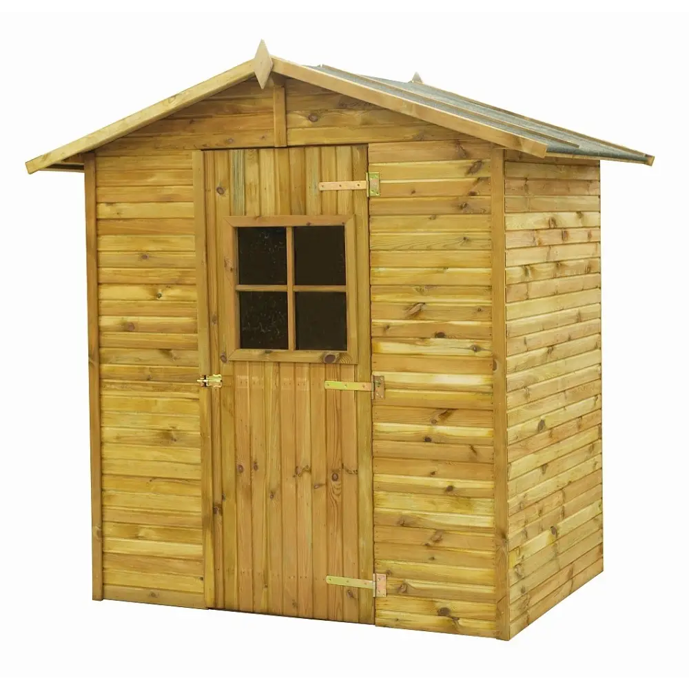 Abri de jardin en bois 2.17 m2 - 1.77x1.23 m - traité - Couleur: vert