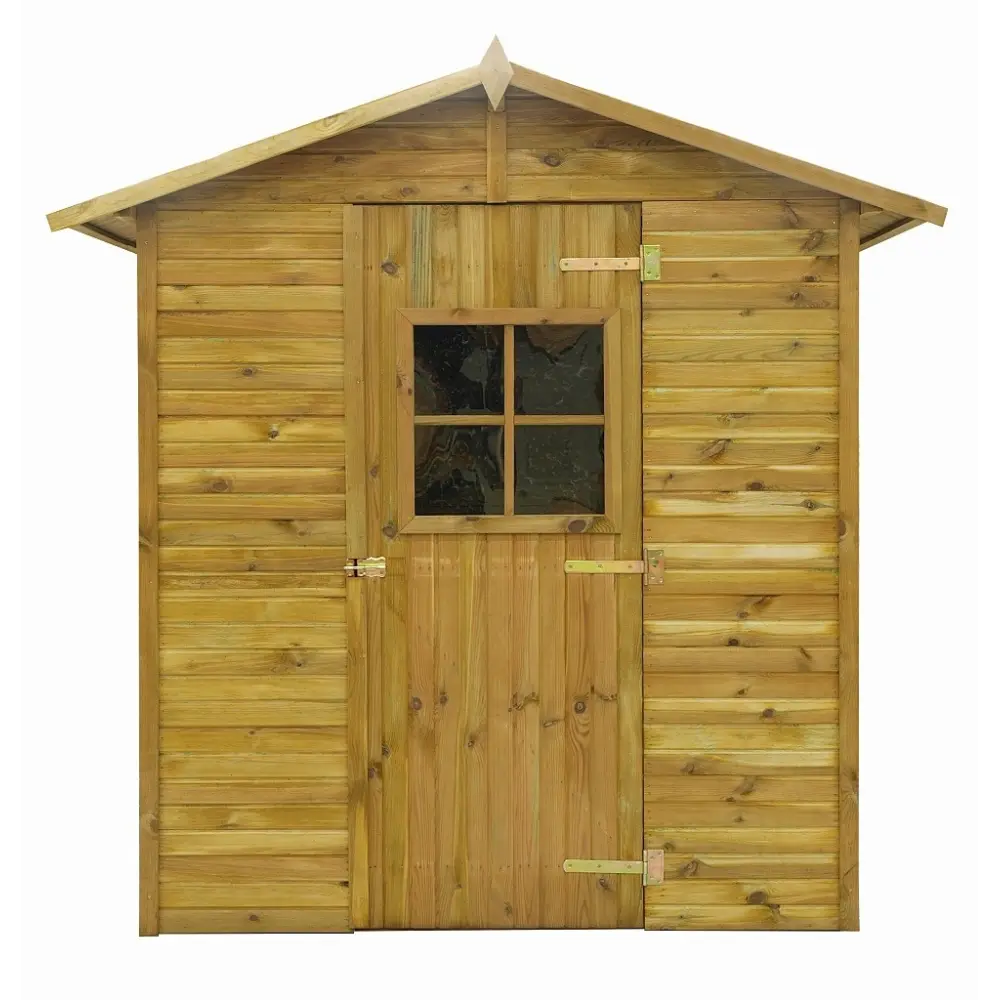 Abri de jardin en bois 2.17 m2 - 1.77x1.23 m - traité - Couleur: vert