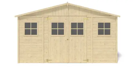 Abri de jardin en bois 11.88 m2 - 4x2.97 m - Couleur: naturel