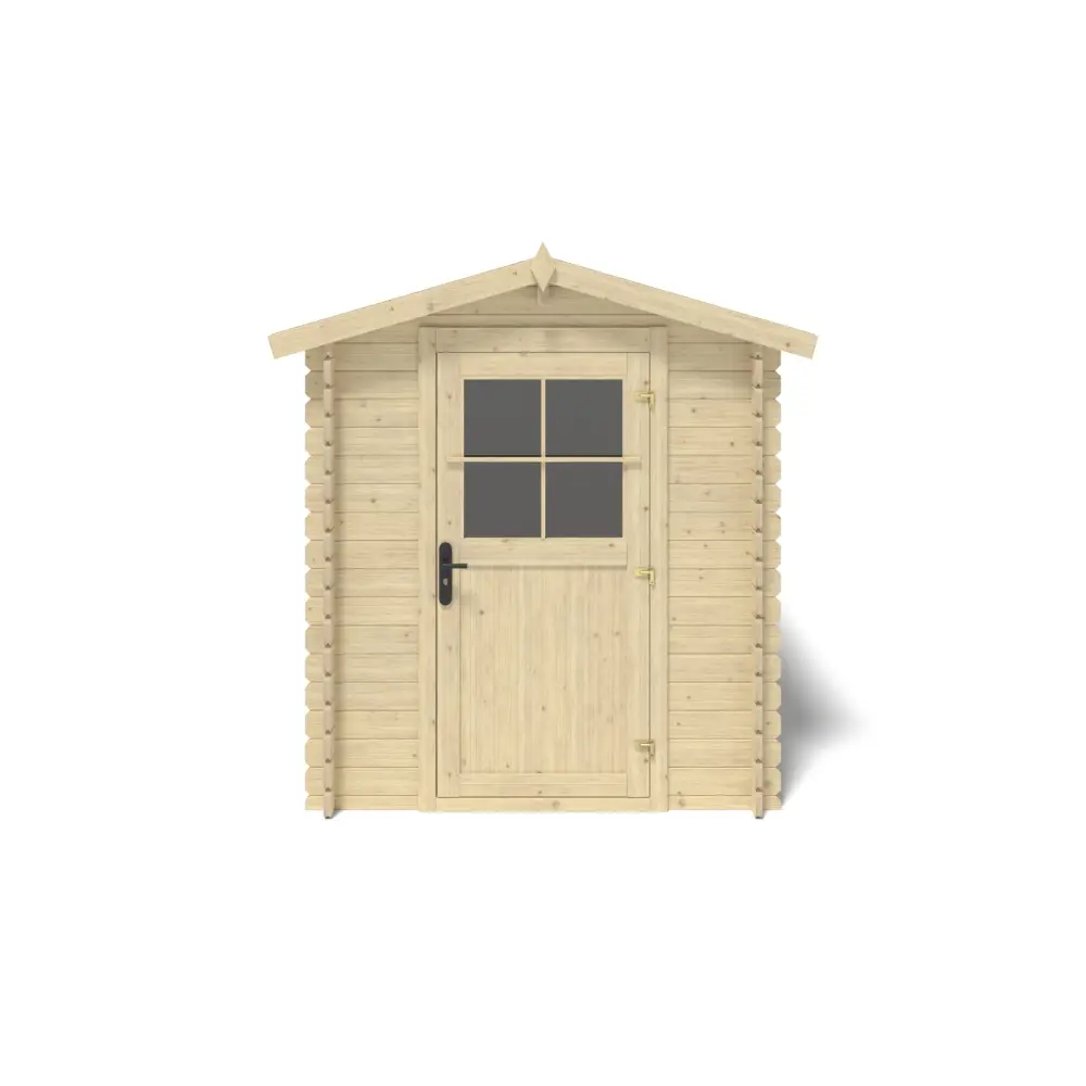 Abri de jardin en bois - 5.7m2 - 1.9x3m - Ep. 28mm - Couleur: naturel