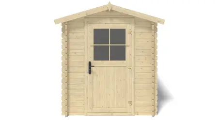Abri de jardin en bois - 5.7m2 - 1.9x3m - Ep. 28mm - Couleur: naturel