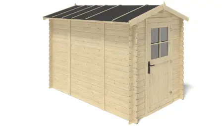 Abri de jardin en bois - 5.7m2 - 1.9x3m - Ep. 28mm - Couleur: naturel