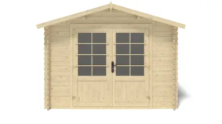 Abri de jardin en bois - 9m2 - 3x3m - Ep. 28mm - Couleur: naturel