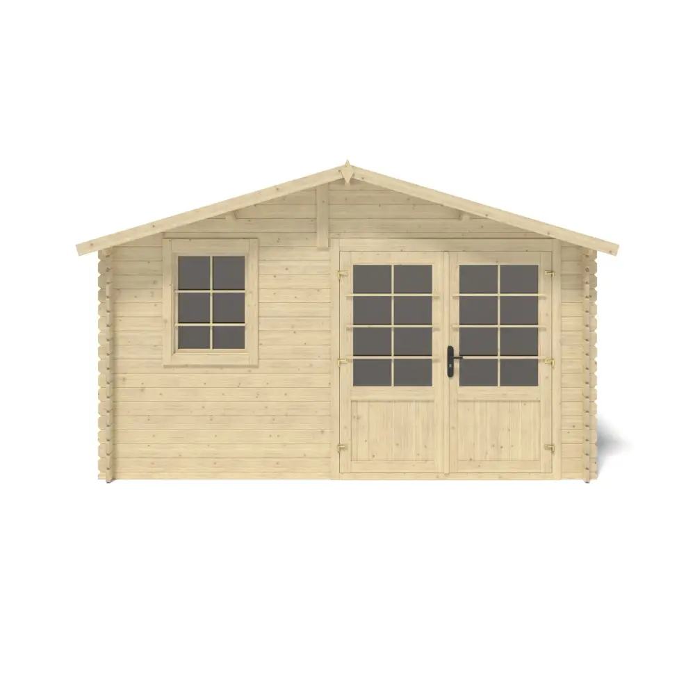 Abri de jardin en bois - 12m2 - 4x3m - Ep. 28mm - Couleur: naturel
