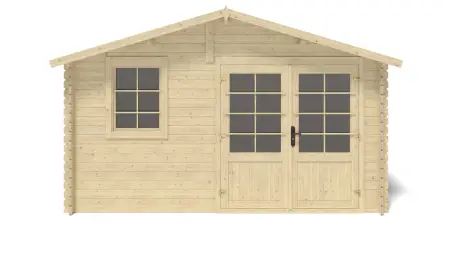 Abri de jardin en bois - 12m2 - 4x3m - Ep. 28mm - Couleur: naturel