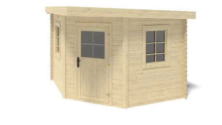 Abri de jardin en bois - 8m2 - 3x3m - Ep. 28mm - Couleur: naturel