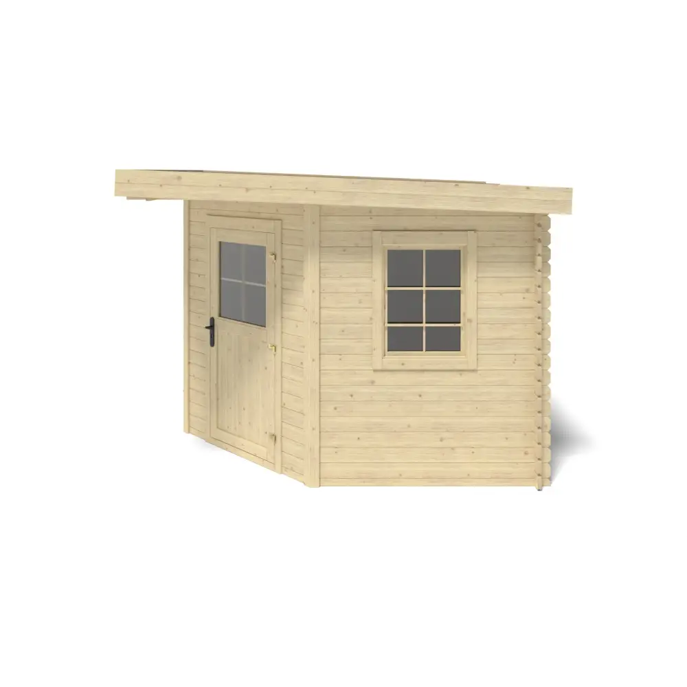 Abri de jardin en bois - 8m2 - 3x3m - Ep. 28mm - Couleur: naturel