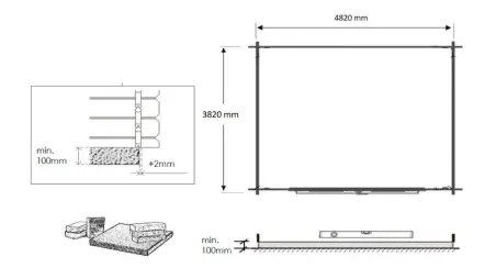 Abri de jardin en bois - 20m2 - 5x4m - Traité - Ep. 28mm - Couleur: marron