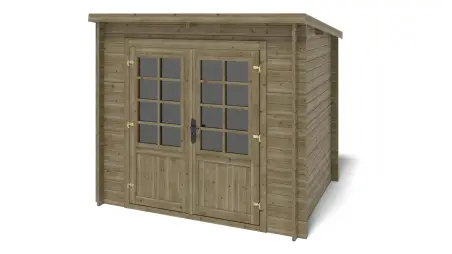 Abri de jardin en bois - 5m2 - 2.5x2m - Traité - Ep. 28mm - Couleur: vert