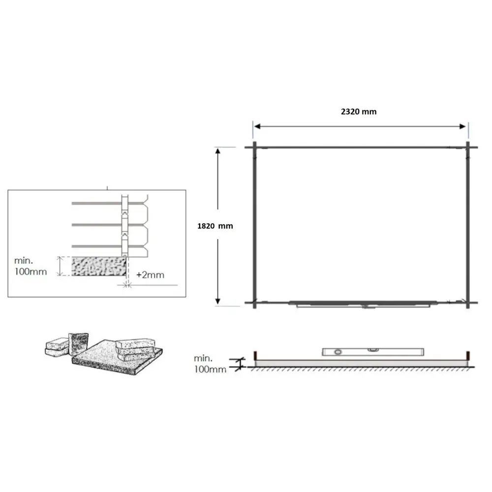Abri de jardin en bois - 5m2 - 2.5x2m - Traité - Ep. 28mm - Couleur: vert